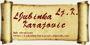 LJubinka Karajović vizit kartica